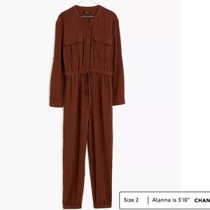 NWT Madewell Lightspun Tapered-Leg Jumpsuit / Size 4 / HOT COCOA